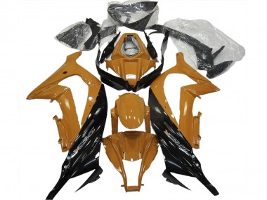 Wholesale 2011-2015 Kawasaki ZX10R Motorcycle Fairings - Dark Orange Glossy Black