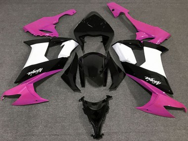 Wholesale 2008-2010 Kawasaki ZX10R Motorcycle Fairings - Glossy Pink Black and White