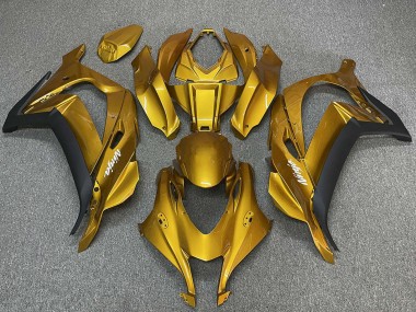 Wholesale 2016-2020 Kawasaki ZX10R Motorcycle Fairings - Gold Black White Ninja