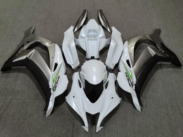 2016-2020 Kawasaki ZX10R Motorcycle Fairings - Pearl White Silver