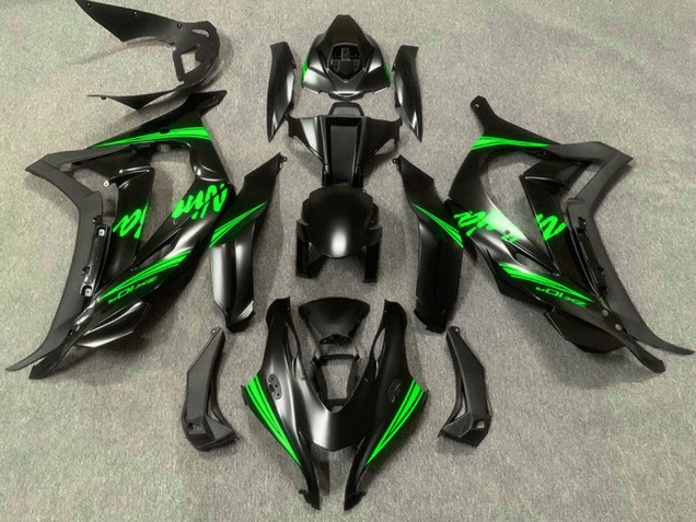 2016-2020 Kawasaki ZX10R Motorcycle Fairings - Matte Black Green Ninja