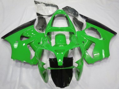 Wholesale 2000-2002 Kawasaki ZX6R Motorcycle Fairings - Green Glossy Black