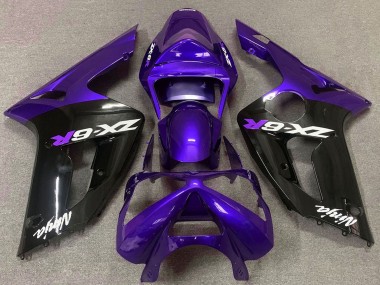 Wholesale 2003-2004 Kawasaki ZX6R Motorcycle Fairings - Purple Glossy Black