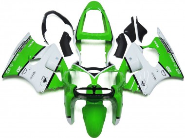 Wholesale 2000-2002 Kawasaki ZX6R Motorcycle Fairings - White Green Black Bridgestone Silkolene