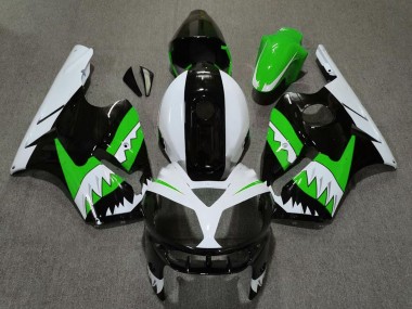 Wholesale 2002-2006 Kawasaki ZX12R Motorcycle Fairings - Green Black White Shark