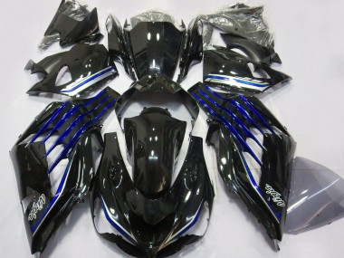 Wholesale 2012-2024 Kawasaki ZX14R Motorcycle Fairings - Glossy Black Blue