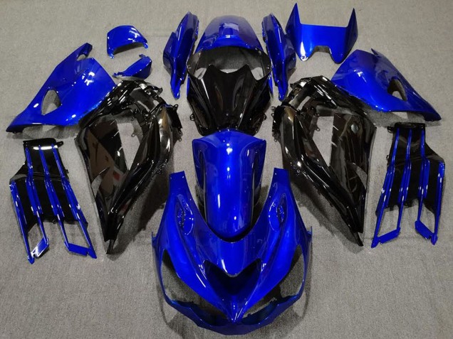 2012-2024 Kawasaki ZX14R Motorcycle Fairing - Blue Glossy Black