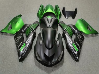 Wholesale 2006-2011 Kawasaki ZX14R Motorcycle Fairings - Green Matte Black
