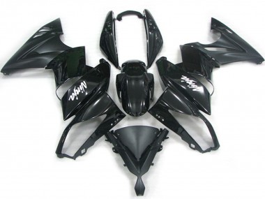 Wholesale 2009-2011 Kawasaki Ninja 650R Motorcycle Fairings - Glossy Black Matte Black White Decal
