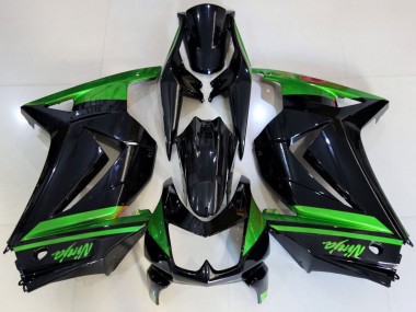 Wholesale 2008-2012 Kawasaki Ninja 250 Motorcycle Fairings - Green Glossy Black