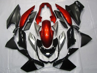 Wholesale 2010-2013 Kawasaki Z1000 Motorcycle Fairings - Red Silver Glossy Black