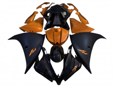 Wholesale 2012-2014 Yamaha R1 Motorcycle Fairings - Glossy Black Matte Black Orange