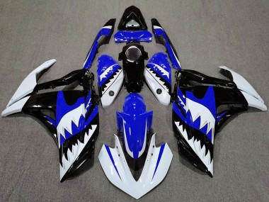 Wholesale 2015-2018 Yamaha R3 Motorcycle Fairings - White Blue Black Shark