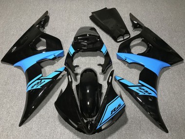 Wholesale 2003-2004 Yamaha R6 Motorcycle Fairings - Glossy Black Light Blue