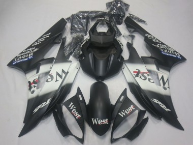 Wholesale 2006-2007 Yamaha R6 Motorcycle Fairings - Matte Black White West Michelin