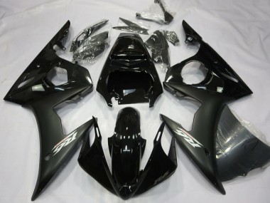 Wholesale 2003-2004 Yamaha R6 Motorcycle Fairings - Glossy Black Matte Black White Decals