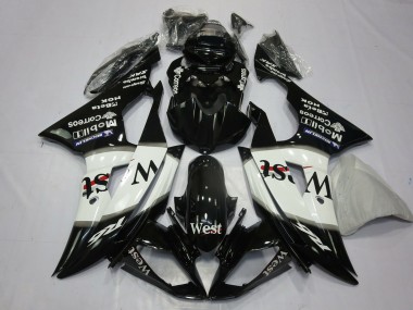 Wholesale 2008-2016 Yamaha R6 Motorcycle Fairings - Glossy Black White West Michelin