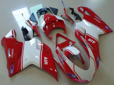 Wholesale 2007-2014 Ducati 848 1098 1198 Motorcycle Fairings - Red White Air Generali Tim
