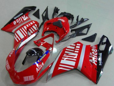 Wholesale 2007-2014 Ducati 848 1098 1198 Motorcycle Fairings - Silver Red Glossy Black Alice Sandisk