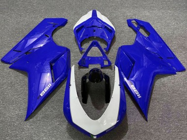 Wholesale 2007-2014 Ducati 1198 Motorcycle Fairings - Glossy Blue White
