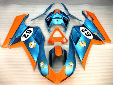 Wholesale 2007-2014 Ducati 848 1098 1198 Motorcycle Fairings - Orange Blue Gulf 62