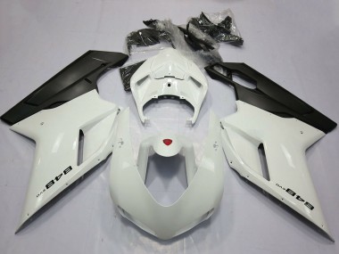 Wholesale 2007-2014 Ducati 848 Motorcycle Fairings - Pearl White Matte Black