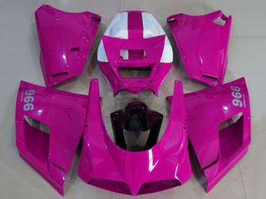 Wholesale 1993-2005 Ducati 996 Motorcycle Fairings - Glossy Pink White Black
