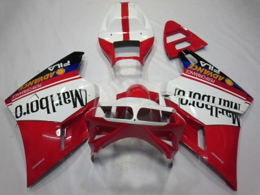 Wholesale 1993-2005 Ducati 748 916 996 998 Motorcycle Fairings - White Red Glossy Black Marlboro