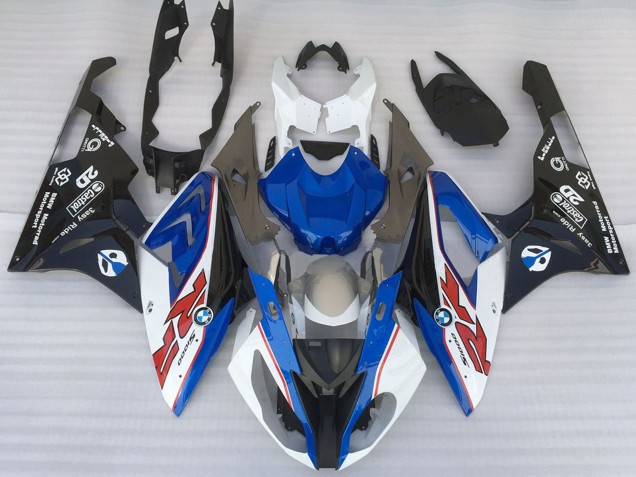 2015-2016 BMW S1000RR Motorcycle Fairings - White Blue Matte Black OEM Style