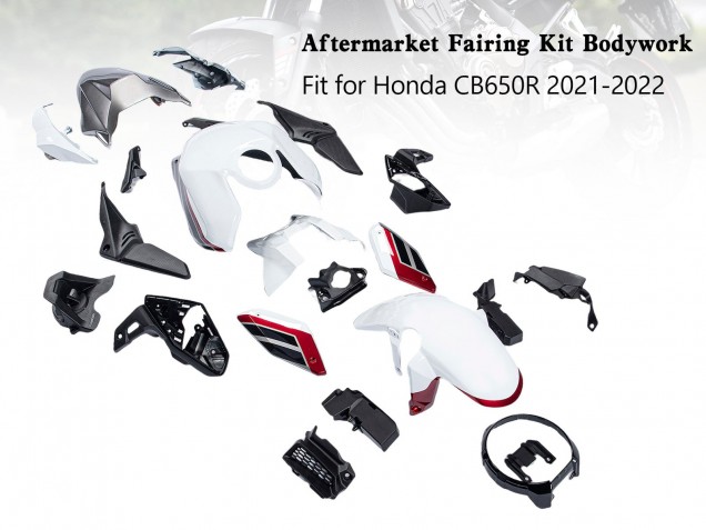 2019-2022 Honda CB650R Motorcycle Fairings - White Black Red