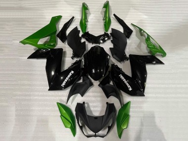 Wholesale 2015-2016 Kawasaki Z250/Z300 Motorcycle Fairing - Green Glossy Black