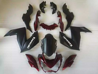 Wholesale 2015-2016 Kawasaki Z250/Z300 Motorcycle Fairings - Matte Black Maroon Red