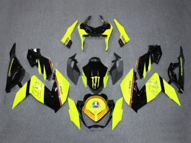 Wholesale 2015-2016 Kawasaki Z250/Z300 Motorcycle Fairings - Yellow Glossy Black Monster