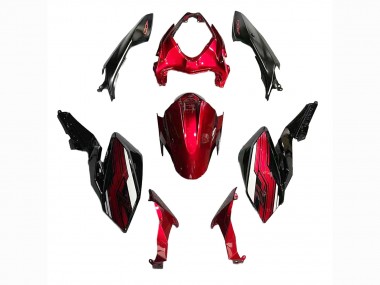 Wholesale 2018-2024 Kawasaki Z400 Motorcycle Fairings - Candy Red Glossy Black
