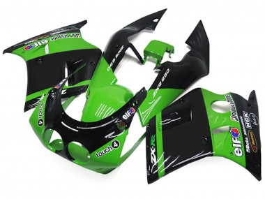Wholesale 1989-1990 Kawasaki ZXR250 Motorcycle Fairings - Green Glossy Black Elf Touch4 Bridgestone