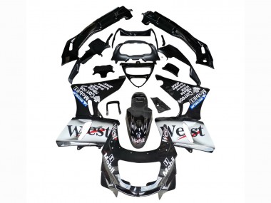 Wholesale 1993-2007 Kawasaki ZZR400 Motorcycle Fairings - Glossy Black White West