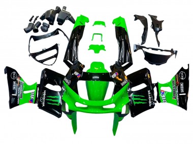 Wholesale 1998-2003 Kawasaki ZZR600 Motorcycle Fairings - Green Black Monster Elf