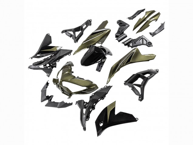2022-2025 Kawasaki Versys 650 Motorcycle Fairings - Dark Green Black