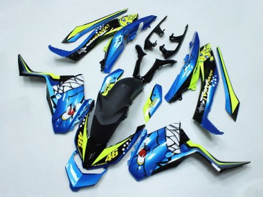 Wholesale 2017-2021 Yamaha XMAX300 Motorcycle Fairings - Blue Yellow Black Shark 46