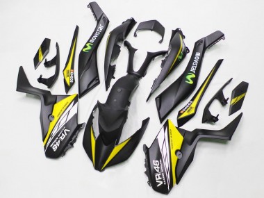 Wholesale 2017-2021 Yamaha XMAX300 Motorcycle Fairings - Matte Black Yellow MoviStar ENEOS 46