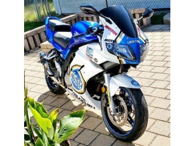 Wholesale 2003-2013 Suzuki SV650 Motorcycle Fairings - White Blue Lucky Strike Motul