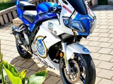 Wholesale 2003-2013 Suzuki SV650 Motorcycle Fairings - White Blue Lucky Strike Motul