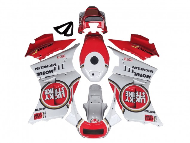 1984-1987 Suzuki RG400 RG500 RG400/500 Motorcycle Fairings - White Red Lucky Strike Motul Michelin