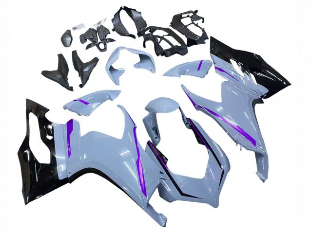 2020-2024 Ducati Panigale V2 Motorcycle Fairings - Glossy Grey Purple Glossy Black