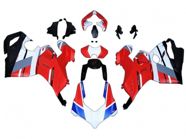 2020-2021 Ducati Panigale V4 V4S Motorcycle Fairings - White Blue Red Glossy Black