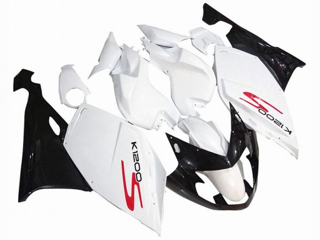 2005-2010 BMW K1200S Motorcycle Fairings - White Glossy Black