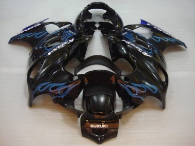 Wholesale 2004-2006 Suzuki GSX600F/GSX750F Motorcycle Fairings - Glossy Black Blue Flame