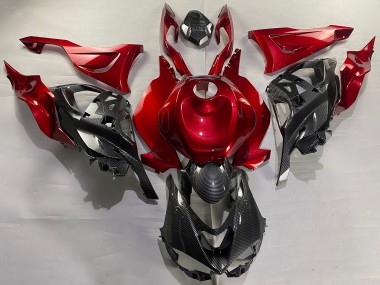 Wholesale 2023-2025 Kawasaki ZX6R Motorcycle Fairings - Red Carbon Fiber