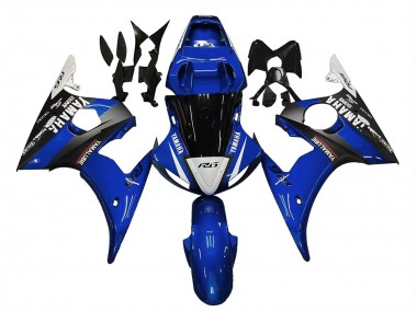 Wholesale 2006-2009 Yamaha YZF R6S Motorcycle Fairings - Blue White Glossy Black Yamalube