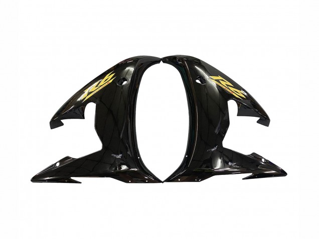 2003-2004 Yamaha YZF R6 Motorcycle Fairings - Glossy Black Gold Decals